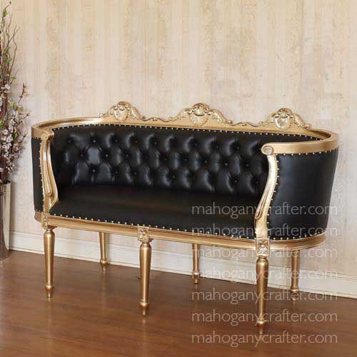 Amaris Gold With Black Faux Leathe 175x73x107.5cm