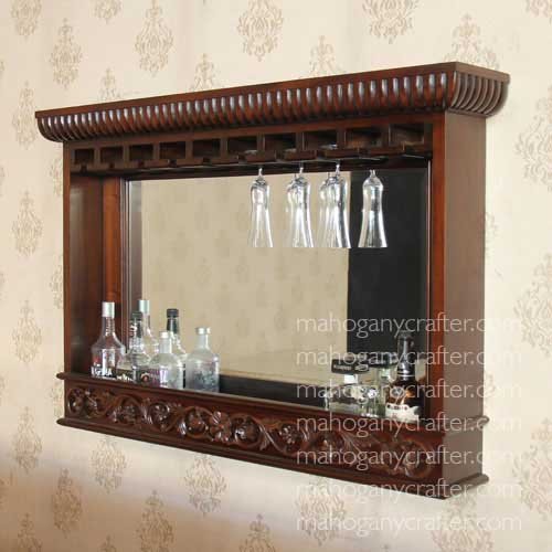 BAR 015 – English Carved Back Bar Mirror 122x21x82cm