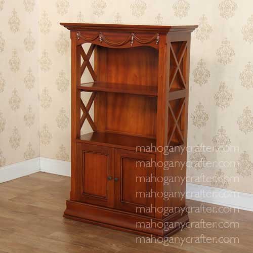 BC 086B – 2 Doors Small Bookcase with Plinth Base 80x38x130cm