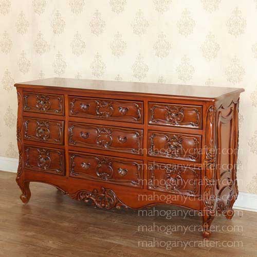 C 116 – Rococo 9 Drawer Wide Chest 150x50x87cm