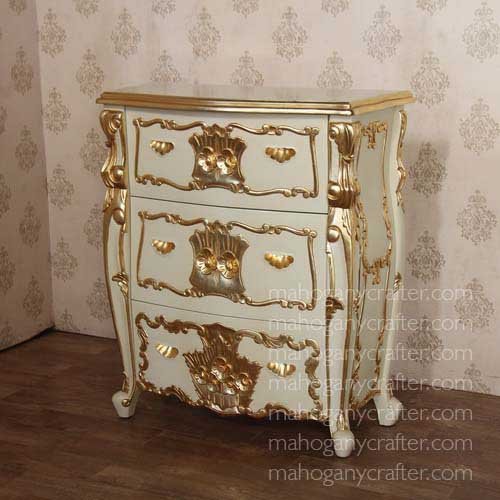 C 178 – Rococo 3 Drawer Tall Chest 100x46x110cm