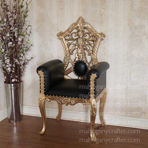 Francoise Gold With Black Faux Leather