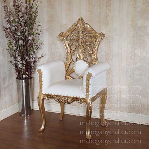 Francoise Gold With White Faux Leather