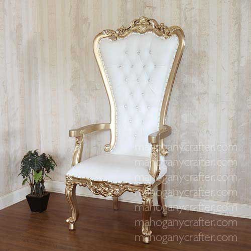 Isabela-1A Gold With White Faux Leather