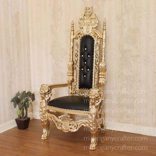 Leon-1 Gold With Black Faux Leather