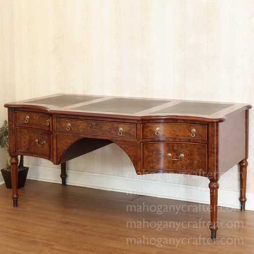 MQ 030 – Serpentine Desk with Mappa Burl Veneer 168x86x76cm