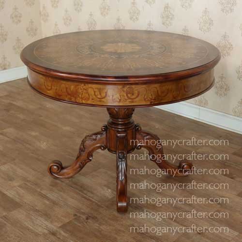 MQ 098 – Marquetry Round Dining Table 110x110x80cm