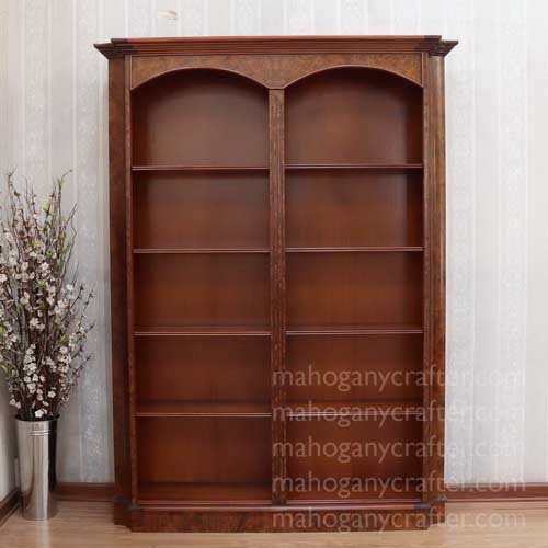 MQ 144 – Walnut Bookcase With Inverted Corner 150x39x199cm