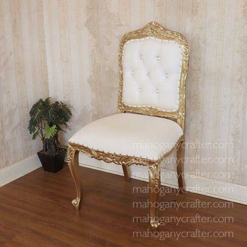 Mumbi-1 Gold With White Faux Leathe 63x73x116cm