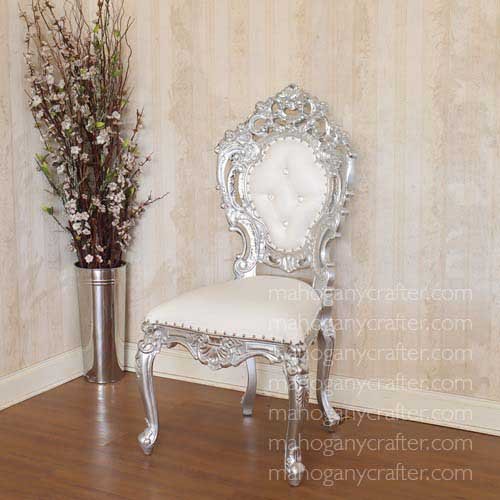 Murni-1 Silver With White Faux Leathe 69x69x127cm