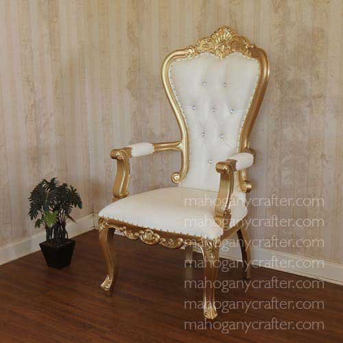 Penelope-1A Gold With White Faux Leathe