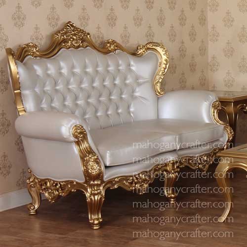 SF 009 – Classique Sofa 2 Seater 190.5x102x145cm Gold Leaf Finish