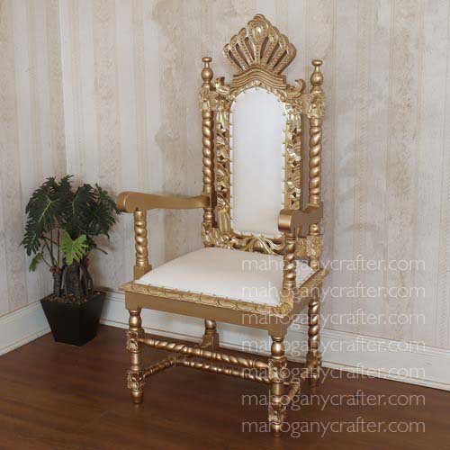 Sofia-1 Gold with White Faux Leather 54.5x44x113.5cm