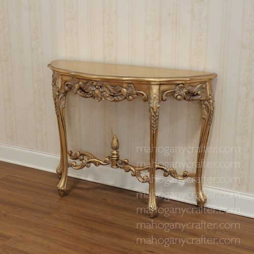 T 049 – Heavy Carved Console Table Antique Gold Finish 102x40x75cm