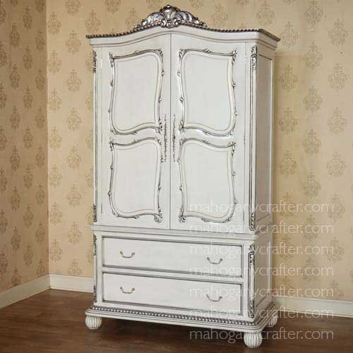 WD 049 – 2 Drawer Carved Wardrobe 125x60x215cm