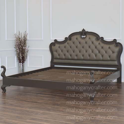 B 215 – Campania Bed with Genuine Leather Upholstery