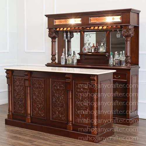 BAR 012M – Victorian Bar With Marble Top F 203x61x109cm B 203x46x239cm