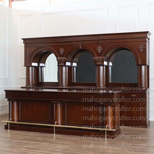 BAR 040-SF – Mahogany Saloon Bar With Shorter Front