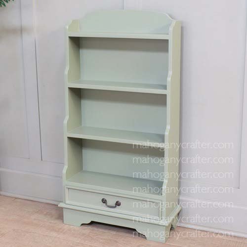 BC 112 – Waterfall Bookcase – Painted Olive Green