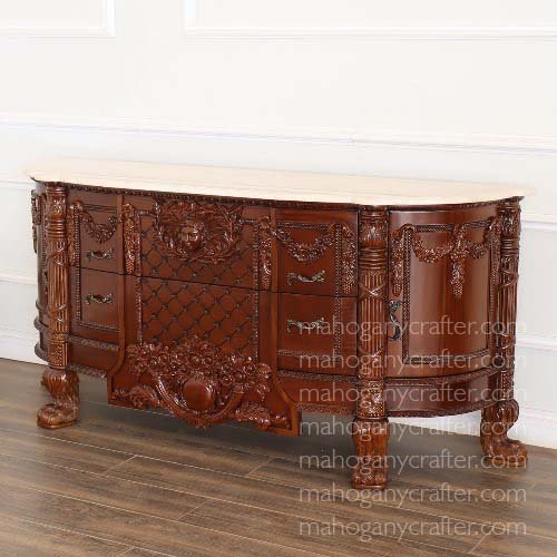 C 126 – 2 Drawer Heavy Carved Chest 185x50x80cm