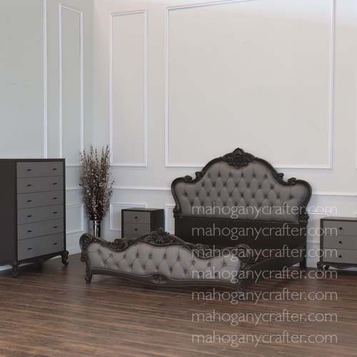 SET 055 – Neoclassica Bed With Leather Upholstery