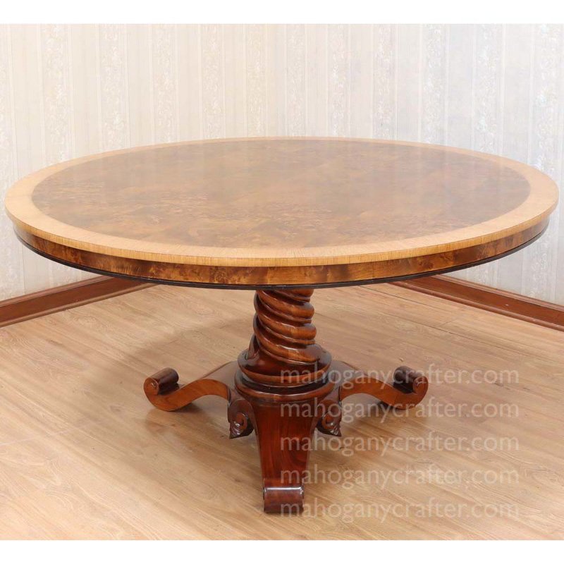 3081-5R Walnut Dining Table 152x152x77cm