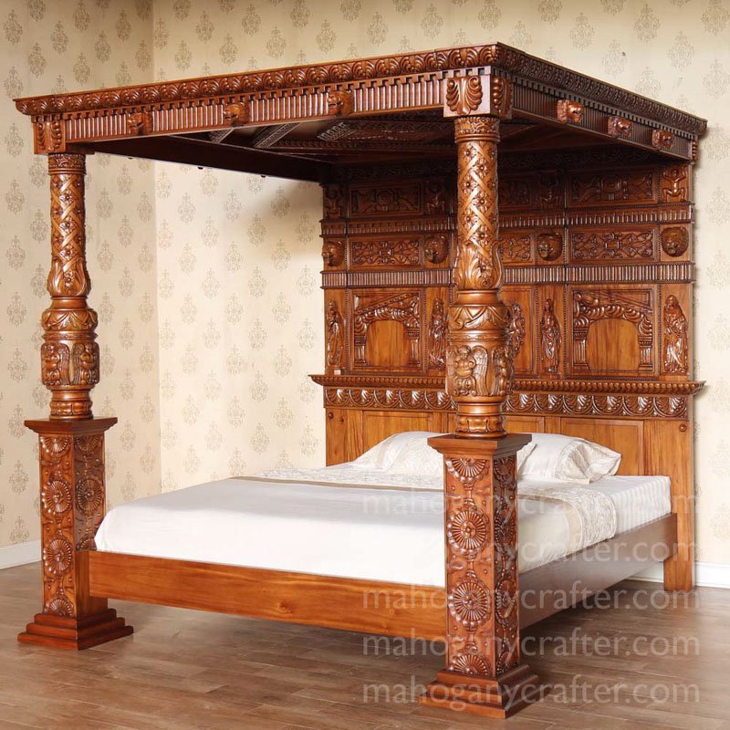 B 001 – King James Canopy Bed-MW-NC (2)