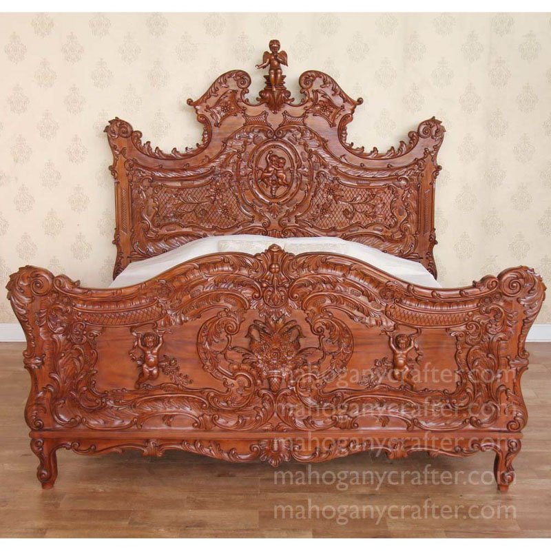 B 096 – Cherub Bed in wax finish