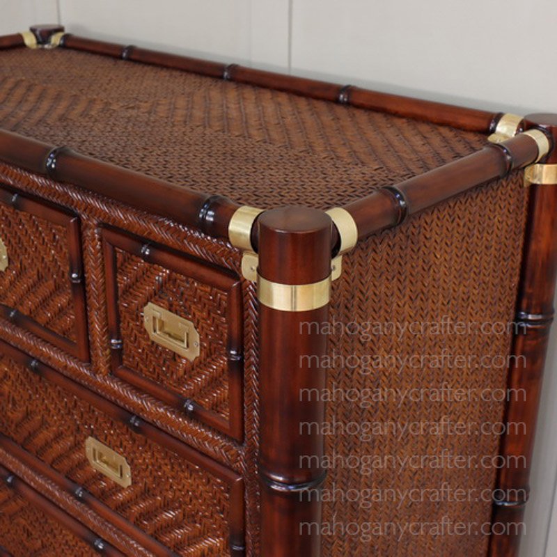British Colonial Rattan Dresser 3