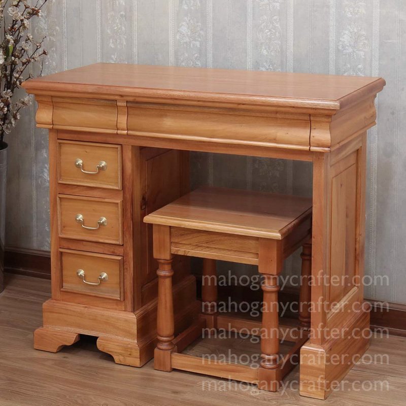 DSK 018 – single Pedsetal desk in Natural wax