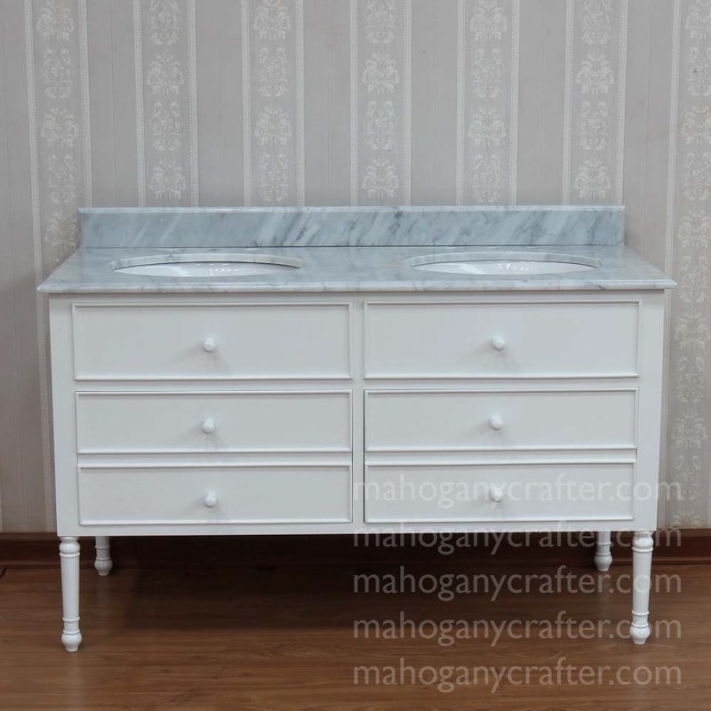 VU 852 – 2 Drawer Vanity Unit In Antique white 140x60x86